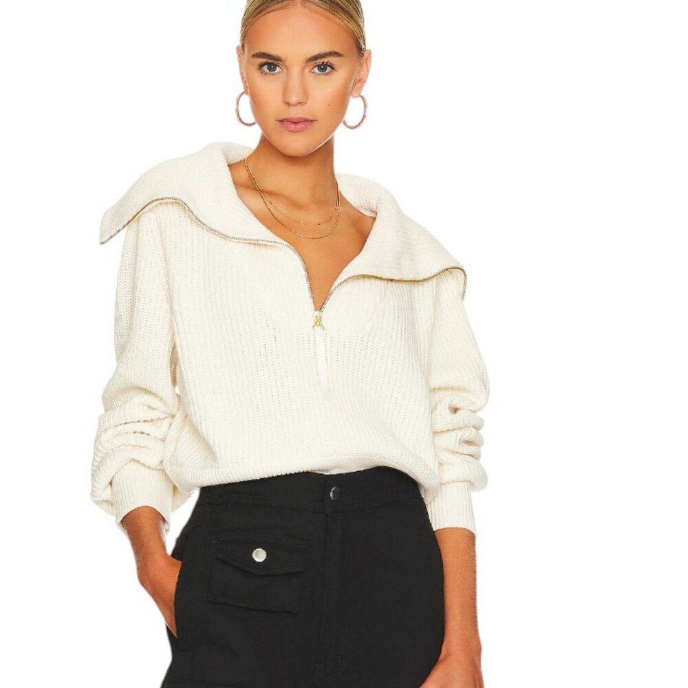 Varley Cream Cowl Neck Sweater